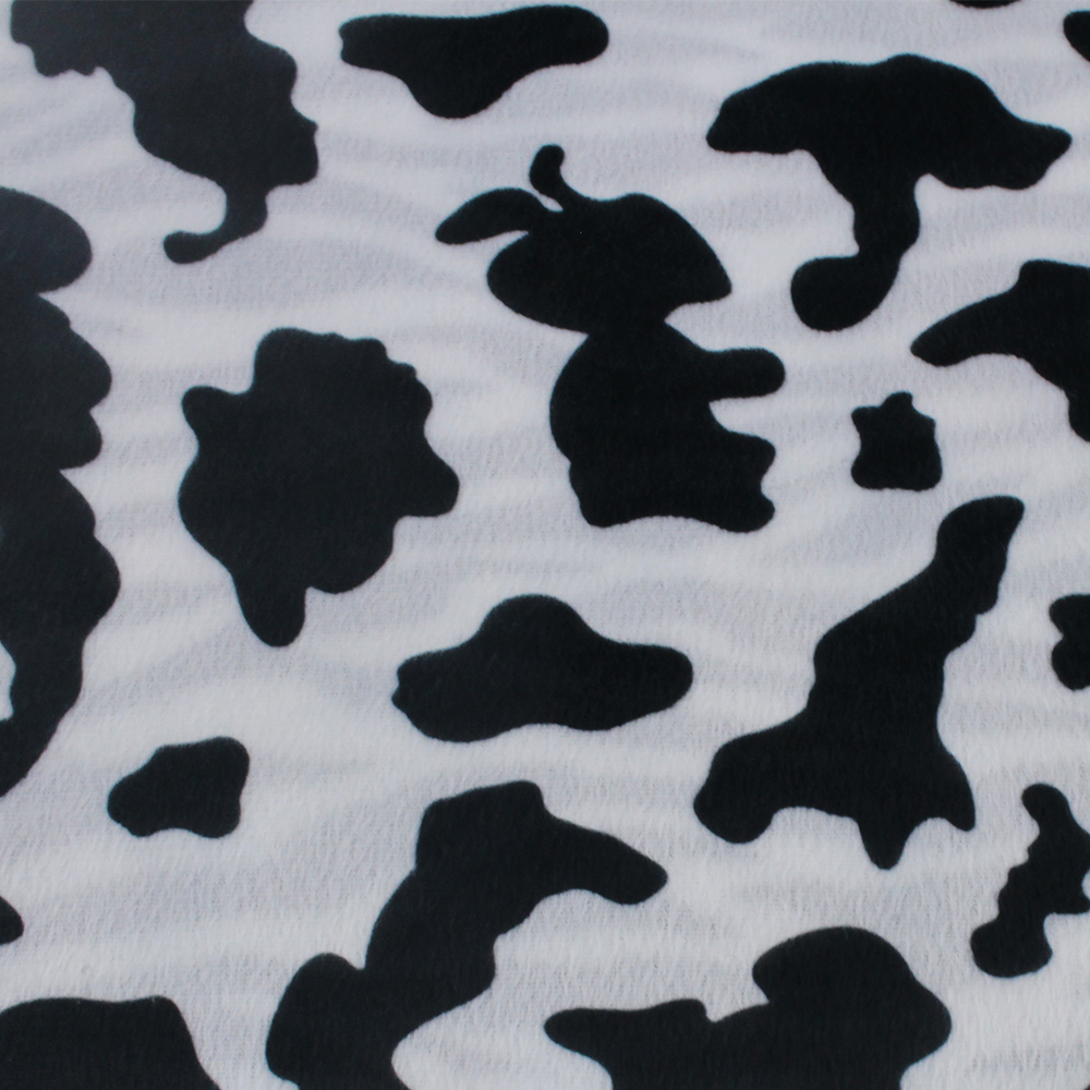  Animal Print Cow Pattern Velboa Short Plush Fabric